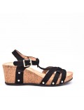 Wedge sandal faux suede