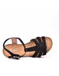 Wedge sandal faux suede
