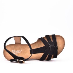 Wedge sandal faux suede