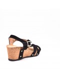Wedge sandal faux suede
