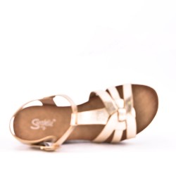 Wedge sandal faux suede