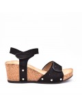 Wedge sandal faux suede