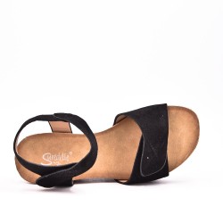 Wedge sandal faux suede