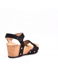 Wedge sandal faux suede