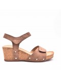 Wedge sandal faux suede