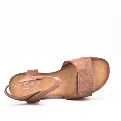 Wedge sandal faux suede