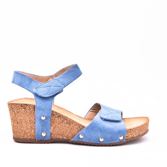 Wedge sandal faux suede