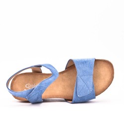 Wedge sandal faux suede