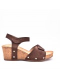 Wedge sandal faux suede