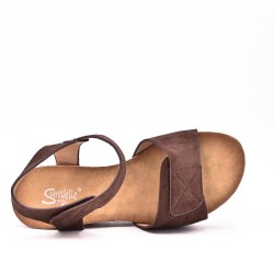 Wedge sandal faux suede