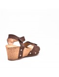 Wedge sandal faux suede