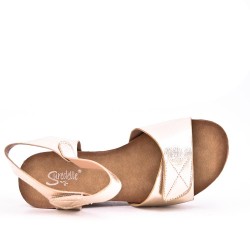 Wedge sandal faux suede