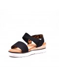 Mixed material wedge sandal