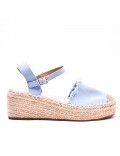 Sandale compensée à semelle espadrille