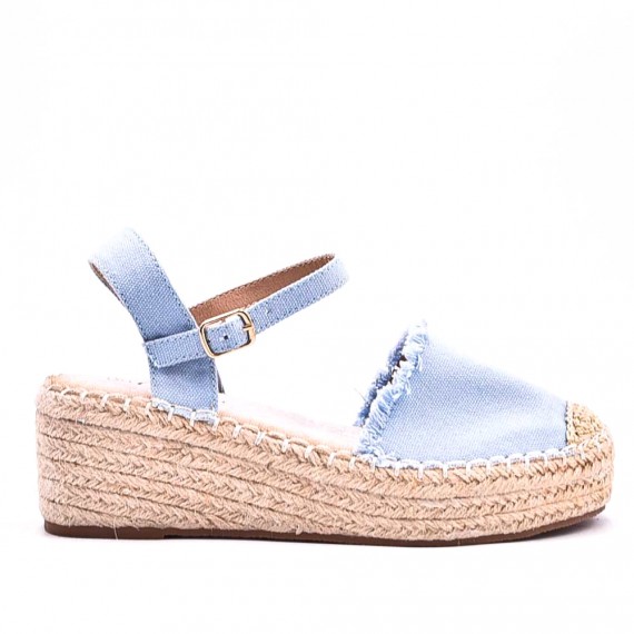 Wedge sandal with espadrille sole
