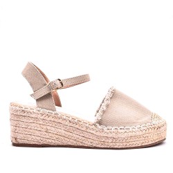 Sandale compensée à semelle espadrille