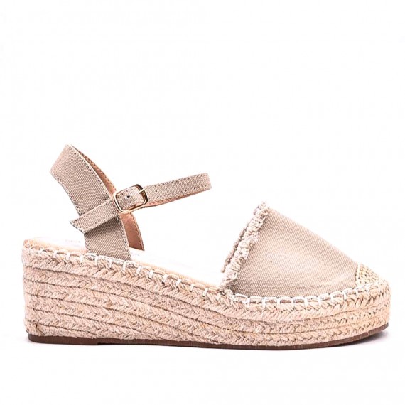 Sandale compensée à semelle espadrille