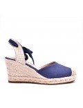 Sandale compensée à semelle espadrille
