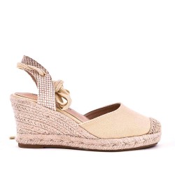 Sandale compensée à semelle espadrille