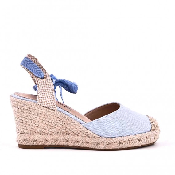 Sandale compensée à semelle espadrille