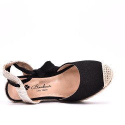 Sandale compensée à semelle espadrille