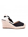 Sandale compensée à semelle espadrille