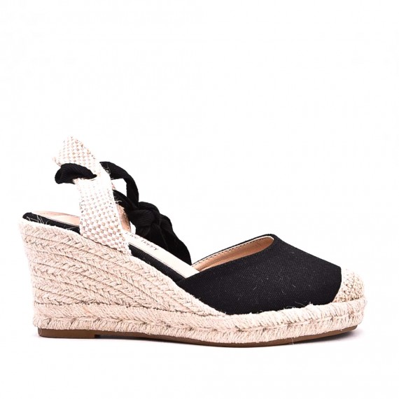 Sandale compensée à semelle espadrille