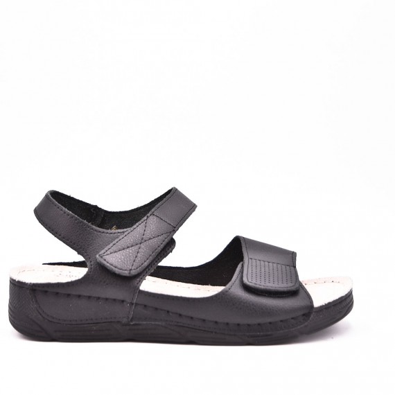 Faux leather wedge sandal