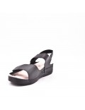 Faux leather wedge sandal