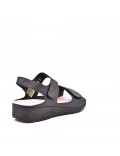 Faux leather wedge sandal
