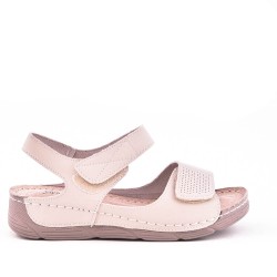 Faux leather wedge sandal