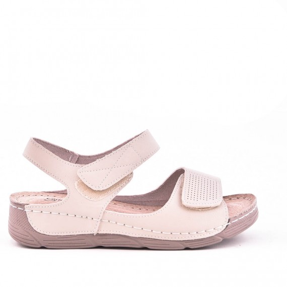 Sandalia cuña efecto piel