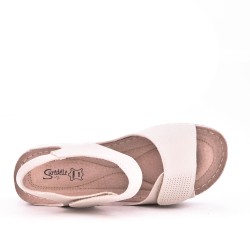 Faux leather wedge sandal