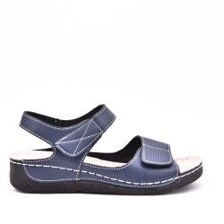Faux leather wedge sandal