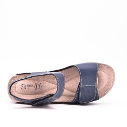 Faux leather wedge sandal