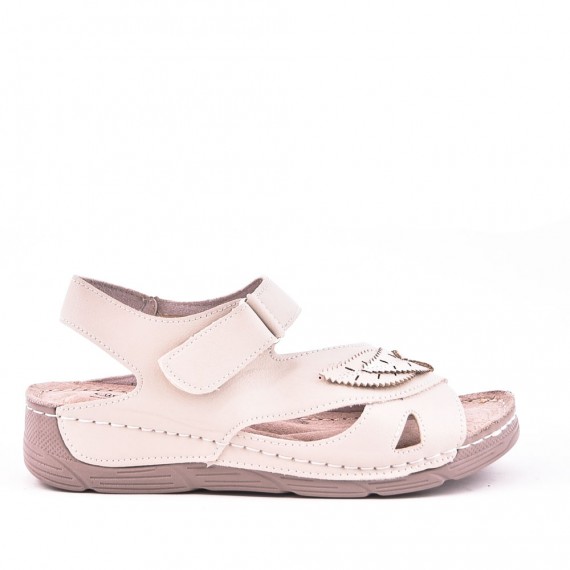 Sandale en simili cuir noire à talon compensé