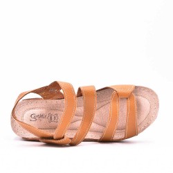 faux leather wedge sandal