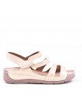 faux leather wedge sandal