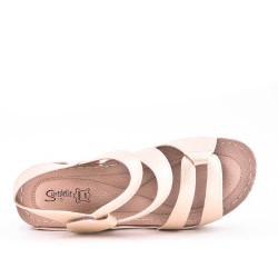 faux leather wedge sandal