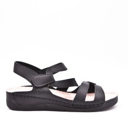 faux leather wedge sandal