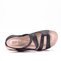 faux leather wedge sandal