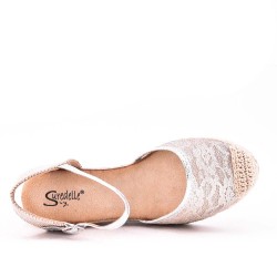 Embroidered wedge sandal
