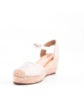 Sandalia cuña bordada