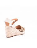 Embroidered wedge sandal