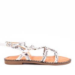 Sandal with decorated strap