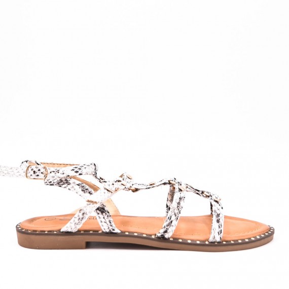 Sandal with decorated strap