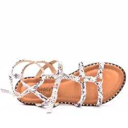 Sandal with decorated strap