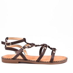 Sandal with decorated strap