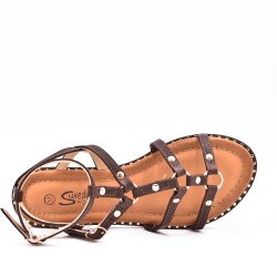 Sandal with decorated strap
