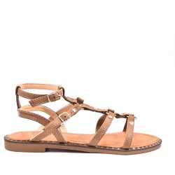 Sandal with decorated strap